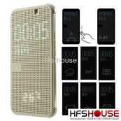 htc one m9 dot view champagne coque housse etui